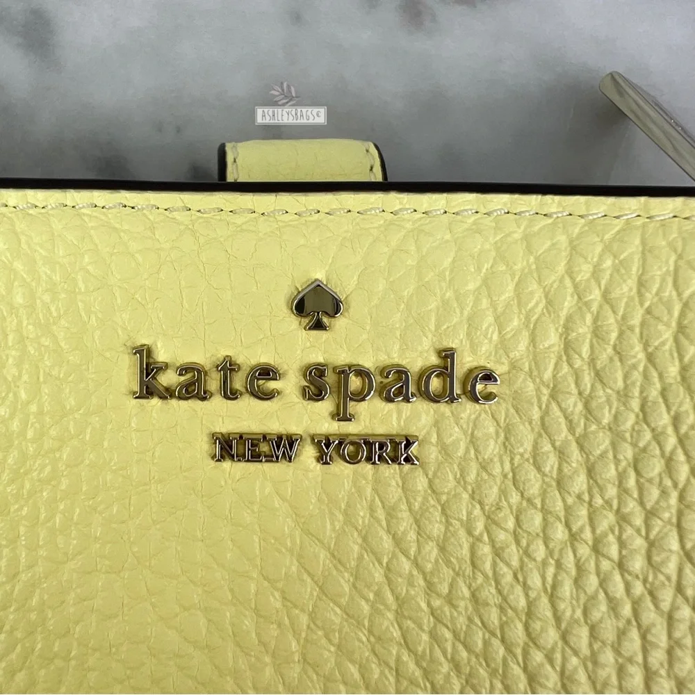 Kate Spade Leila Medium Compact Bifold Wallet In Yellow - Picture 2 of 7